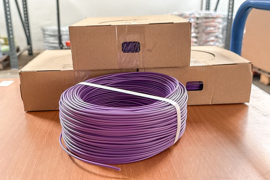 20 Rollen PVC-Aderleitung Miviko H07V-U 1x1,5 violett